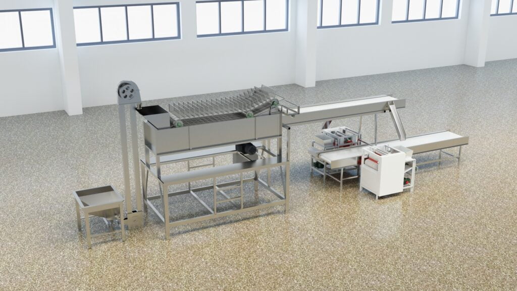 almond peeling production line